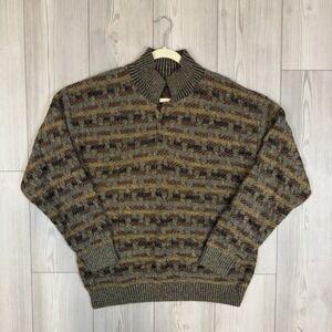 Vintage TSA USA Men's Long Sleeve Sweater Earth Tones Men's Large Basket Weave